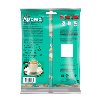 Напиток кофейный растворимый 3 в 1 "FesAroma", MacCoffee, карамель, 10 пакетиков, 180 г