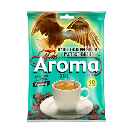 Напиток кофейный растворимый 3 в 1 "FesAroma", MacCoffee, карамель, 10 пакетиков, 180 г