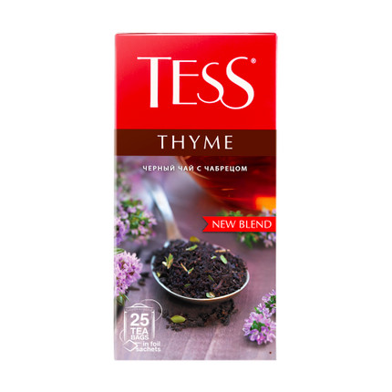Чай чёрный "Thyme", TESS, с ароматом лимона и чабреца, 37,5 г, 25 пакетиков