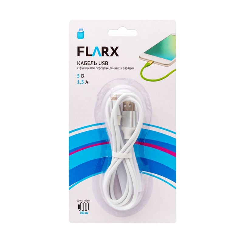 Кабель USB, FLARX, 100 см, в ассортименте