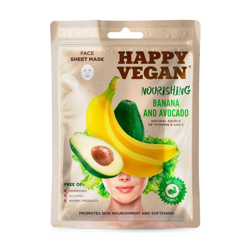 Маска для лица Happy Vegan, 25 мл, в ассортименте