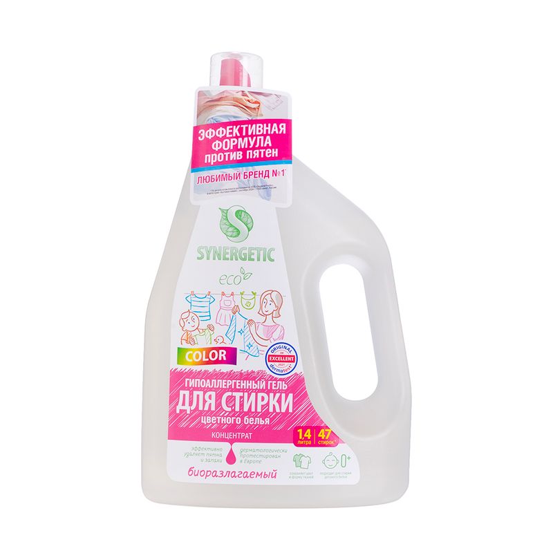 Гель для стрики, SYNERGETIC, 1,4 л, в ассортименте