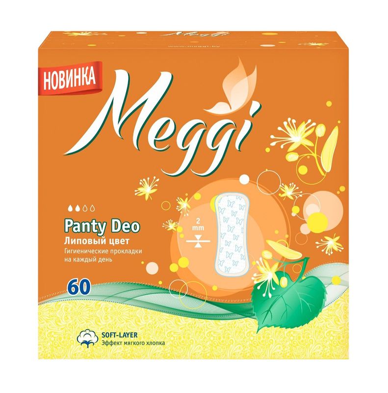Прокладки ежедневные "Panty Deo", Meggi, липа, 60 шт.