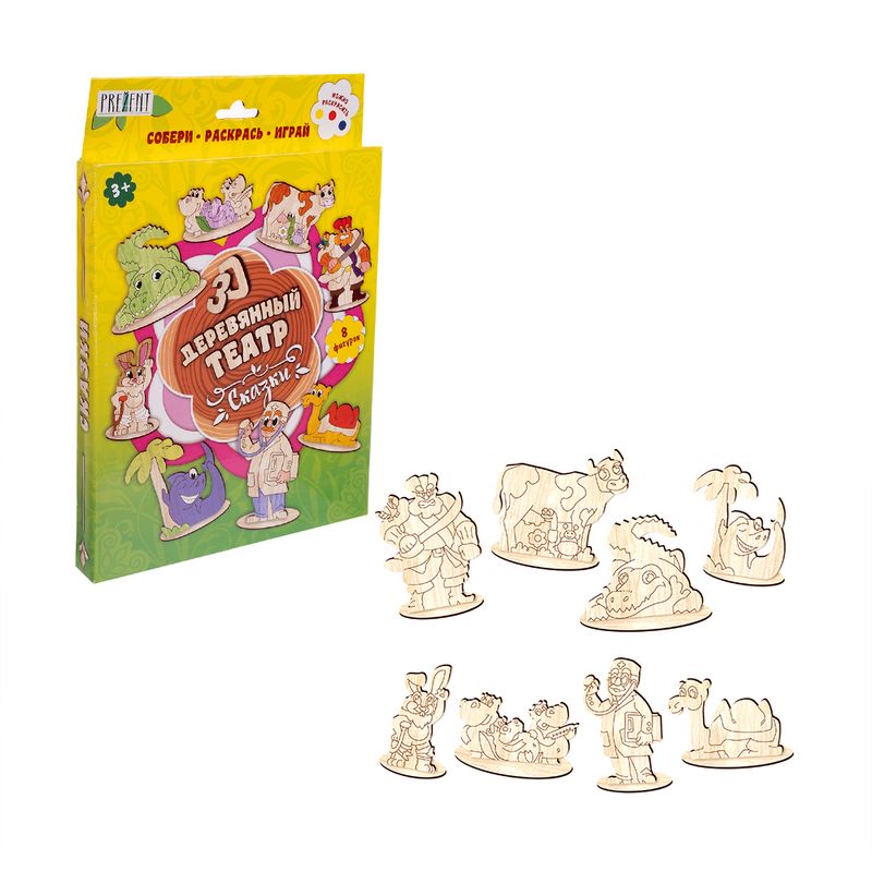 Игровой набор "3D деревянный театр "Сказки", в ассортименте