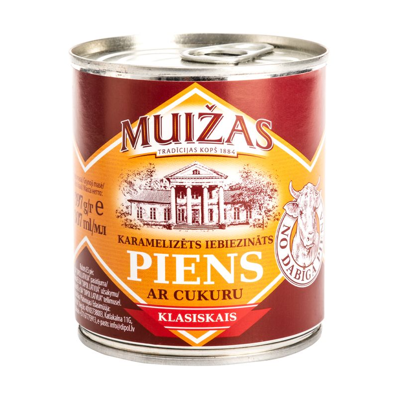 Сгущённое молоко с сахаром, Muižas, карамелизированное, 397 г