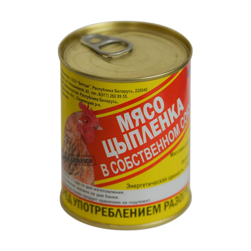 Мясные консервы "Мясо цыплёнка в собственном соку", 350 г