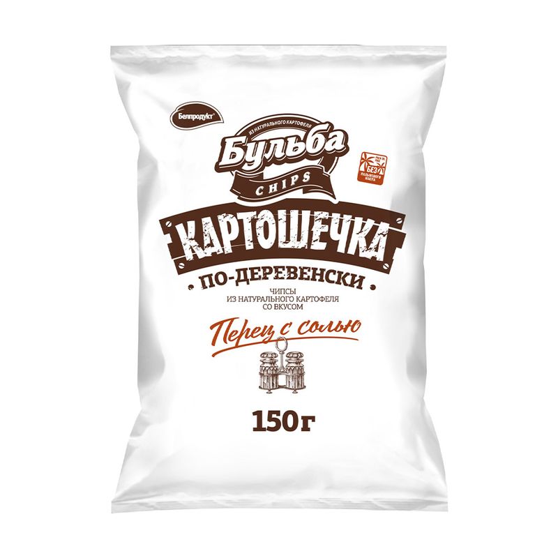 Чипсы "Картошечка по-деревенски", БУЛЬБА chips,150 г, в ассортименте