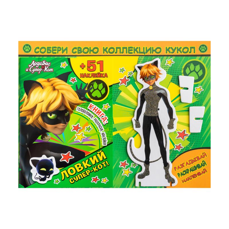 Книга с картонной куклой и наклейками, в ассортименте