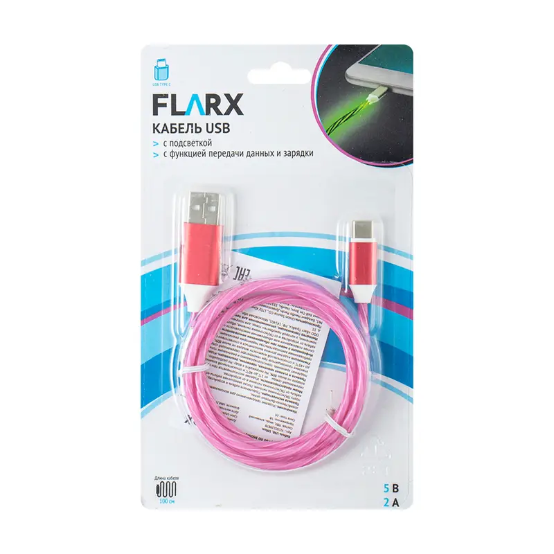 Кабель USB, FLARX, 100 см, в ассортименте