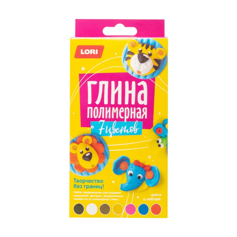 Полимерная глина, Lori, 7 цветов, в ассортименте