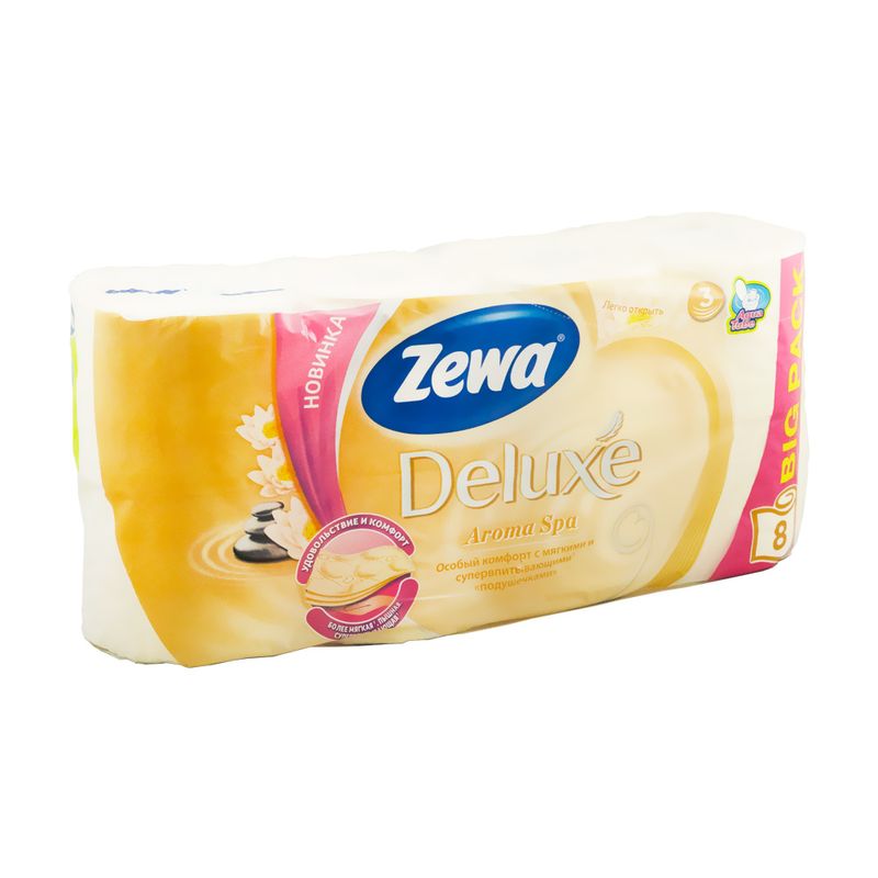 Туалетная бумага, Zewa, "Deluxe Арома Спа", 3 слоя, 8 рулонов