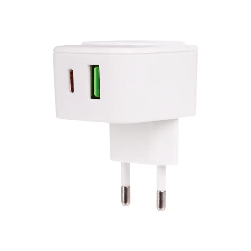 Сетевое зарядное устройство, USB + Type-C, в ассортименте