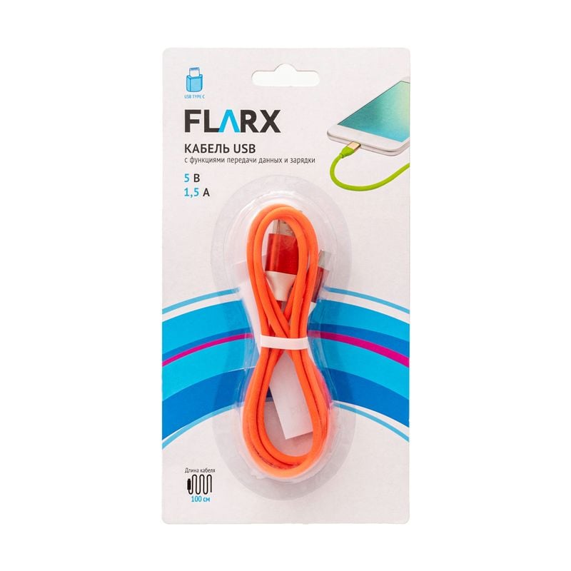 Кабель USB, FLARX, 100 см, в ассортименте