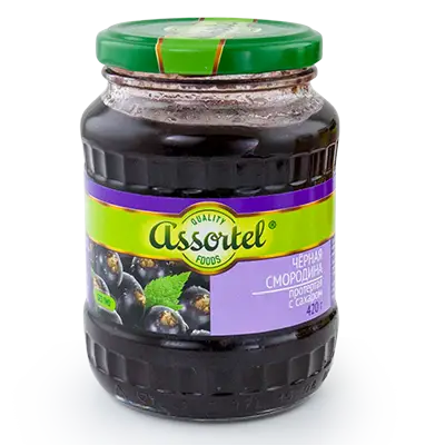 Черная смородина протёртая с сахаром «Assortel», 420 г