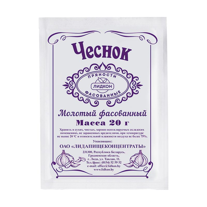Чеснок сушёный молотый, Лидкон, 20 г