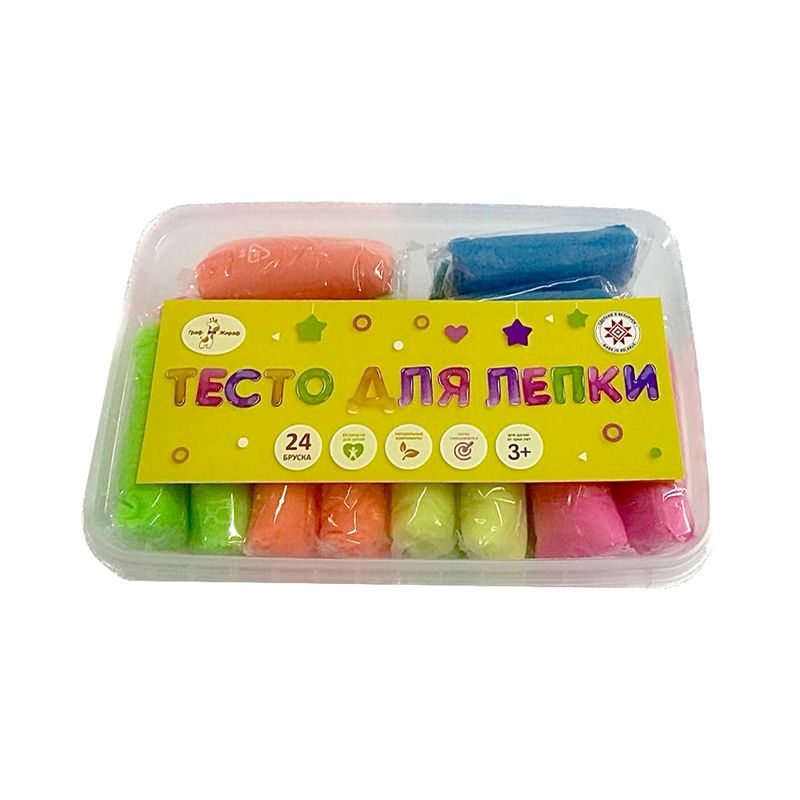 Тесто для лепки "Тесто-пластилин", Граф Жираф, 24 бруска