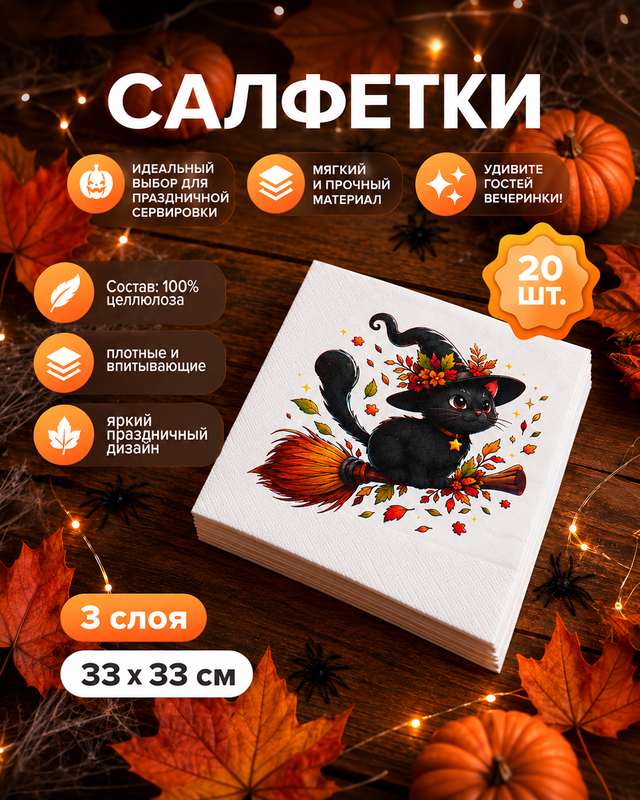 Салфетки, Pero, 33х33 см, 20 шт., в ассортименте
