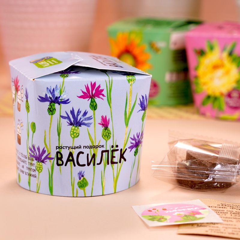 Подарочный набор для выращивания растений "Цветы", ВЫРАСТИ МЕНЯ!, в ассортименте