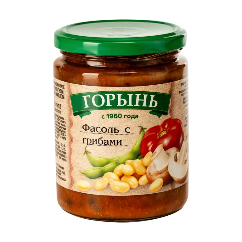 Фасоль с грибами Gorin в томатном соусе с растительным маслом, 430 г
