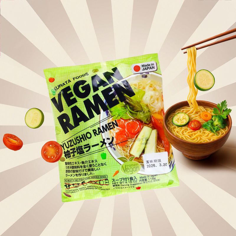Лапша быстрого приготовления "Рамен вегетарианский", Kurata Foods, в ассортименте