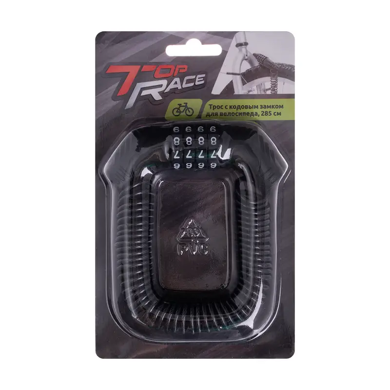 Трос с кодовым замком для велосипеда, Top Race, 285 см