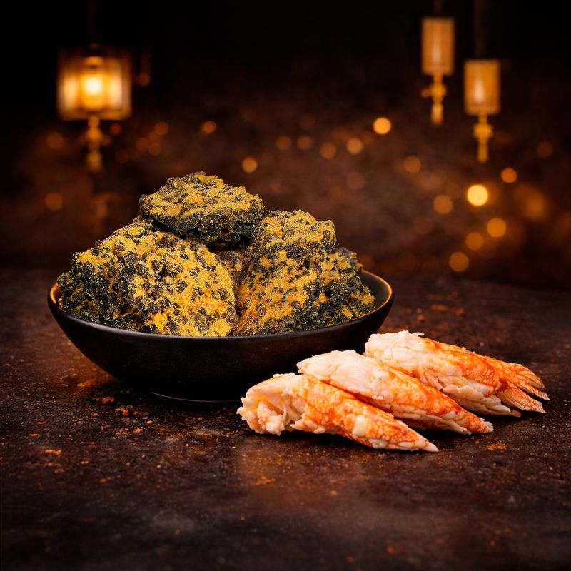 Снек из чёрного риса с яичным желтком "Рисовая корочка «Чёрное золото»", 50 г, со вкусом краба