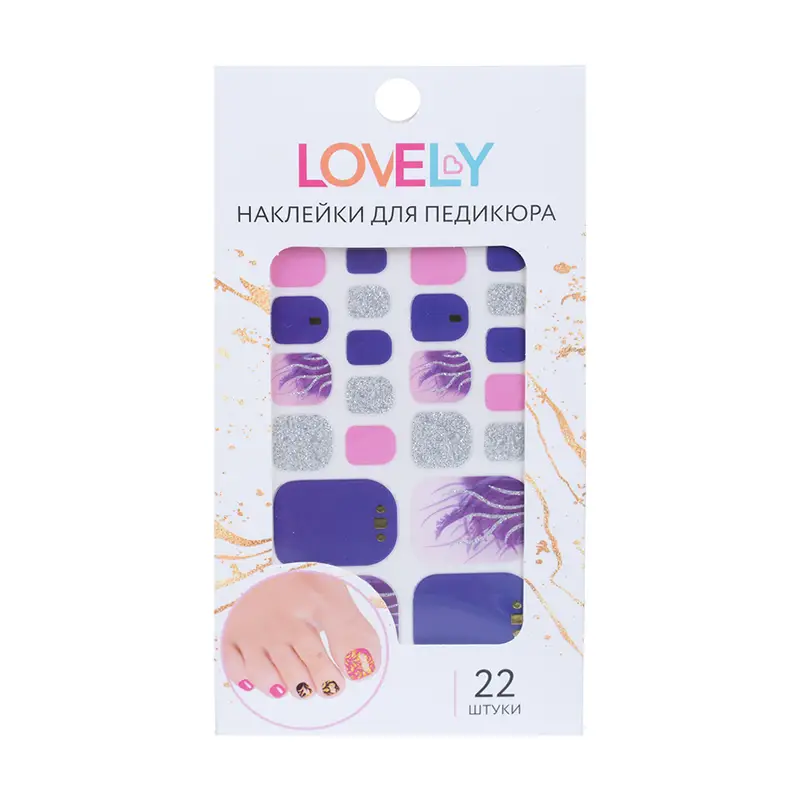Наклейки для педикюра, Lovely, 22 шт., в ассортименте