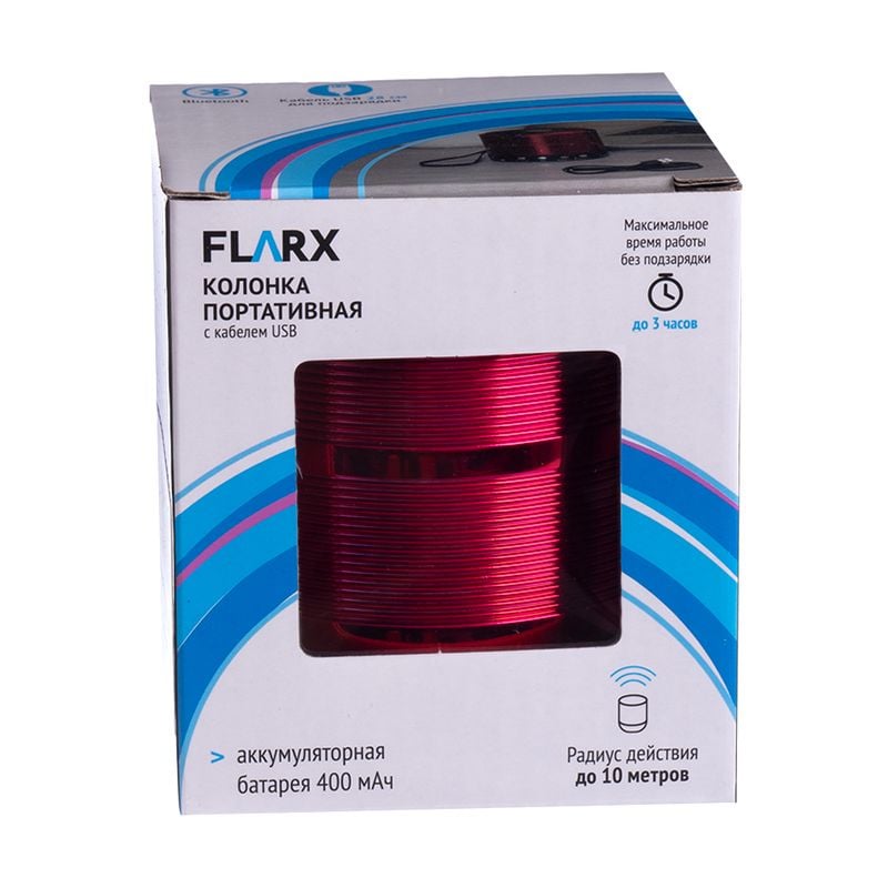 Колонка портативная, FLARX, с кабелем USB, в ассортименте