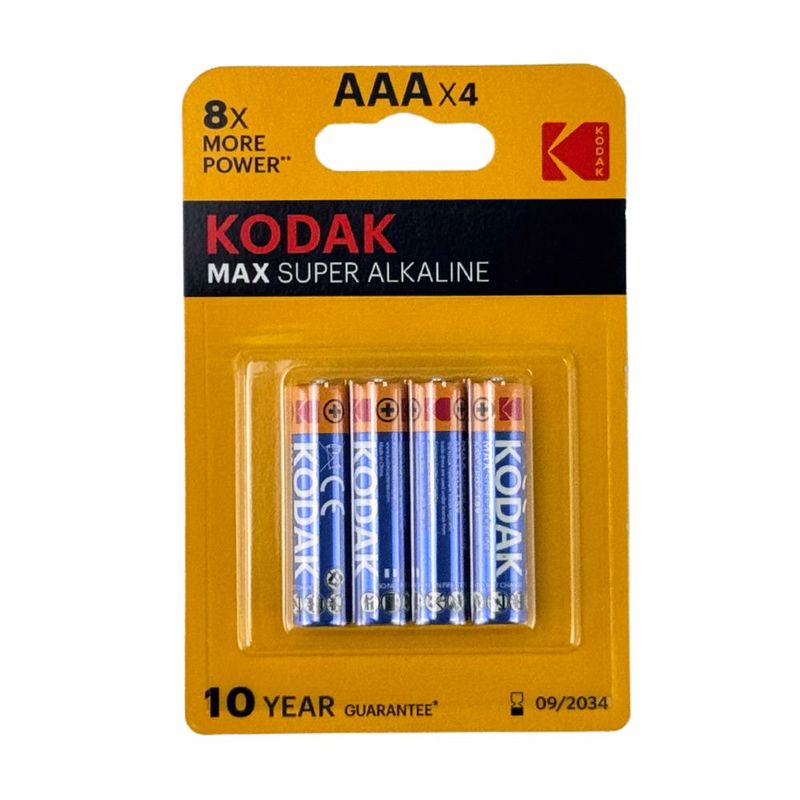 Батарейки KODAK алкалиновые AAA, 4 шт