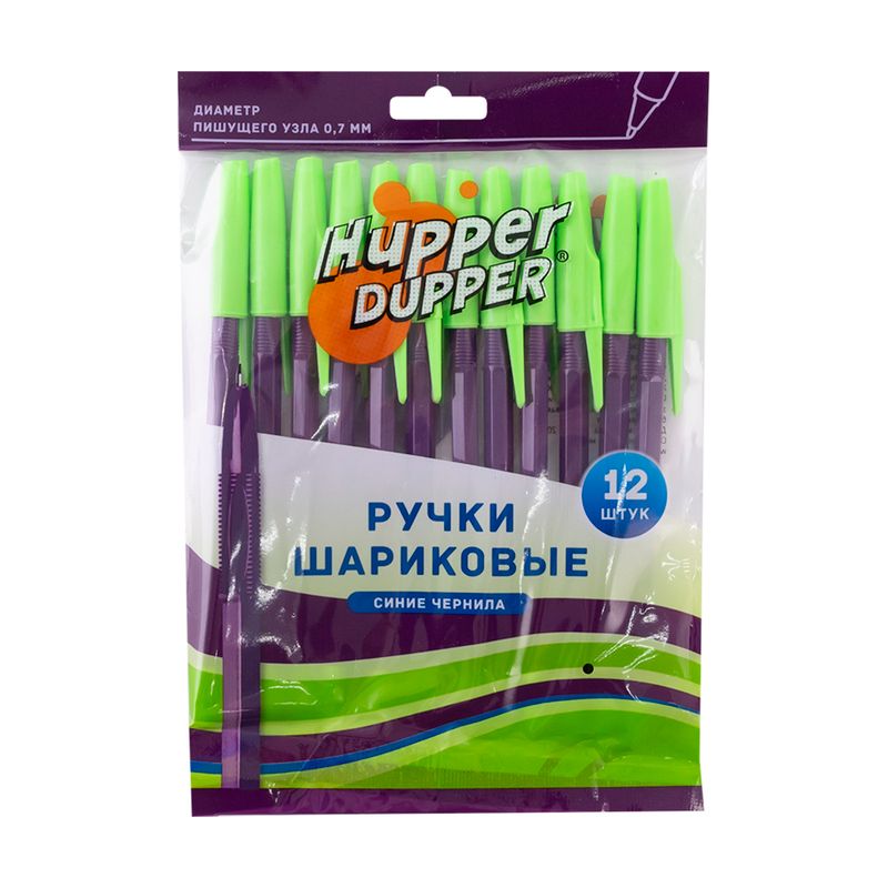 Набор шариковых ручек, Hupper Dupper, 12 шт., в ассортименте