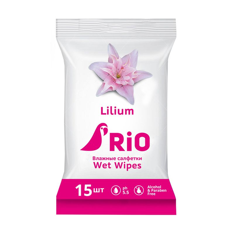 Влажные салфетки, Rio, 15 шт., в ассортименте