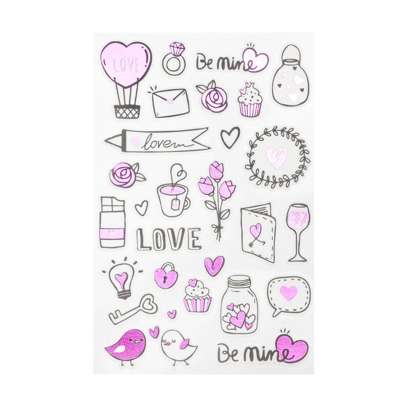 Наклейка "Люблю", With Love, 21х14 см, в ассортименте