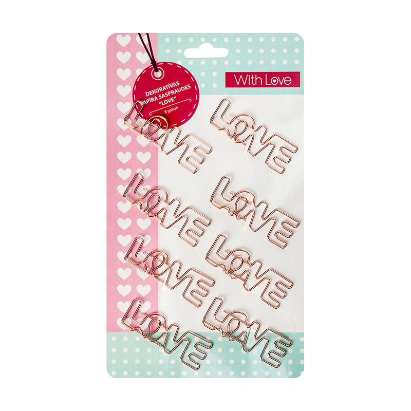 Декоративные скрепки Love, 8 шт.