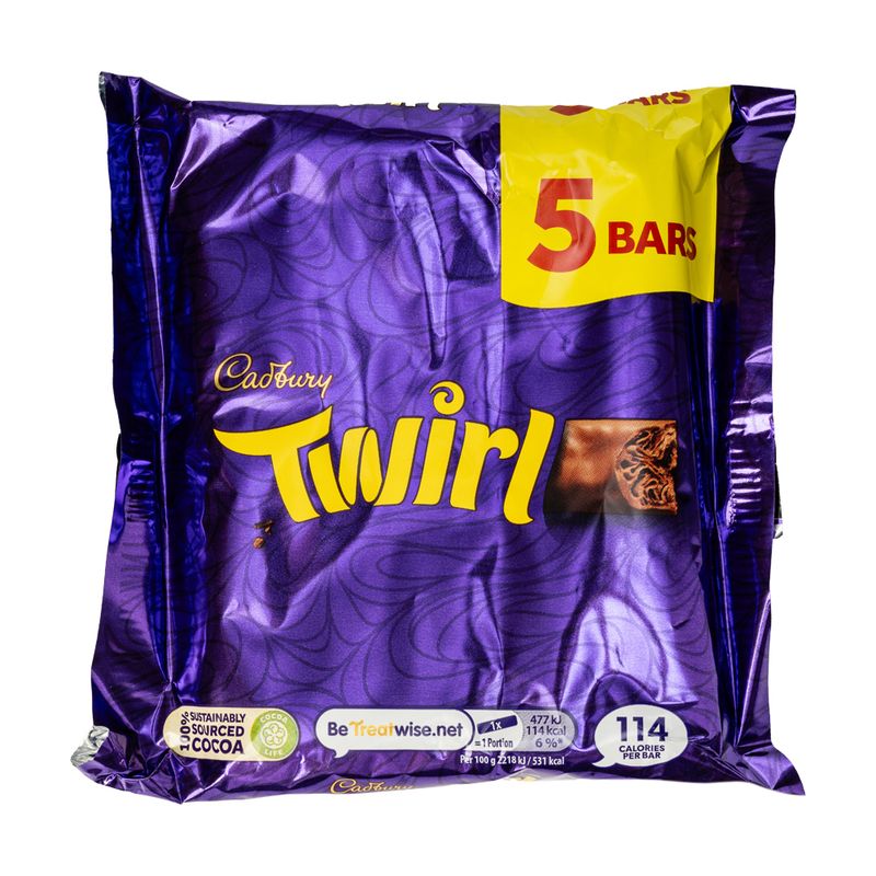 Шоколадный батончик "Twirl", Cadbury, 5 шт., 107,5 г