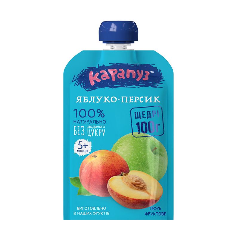 Фруктовое пюре, Карапуз, 100 г, в ассортименте