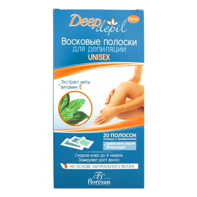 Восковые полоски для депиляции "Deep Depil", Floresan, 20 шт., в ассортименте