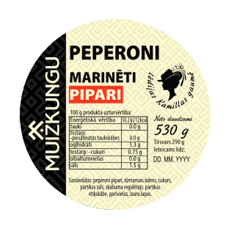 Пеперони перец маринованный Muižkungu, 530 г