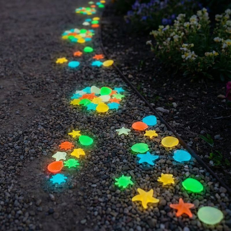 Набор камней светящихся для сада, GreenArt, 50 шт., в ассортименте