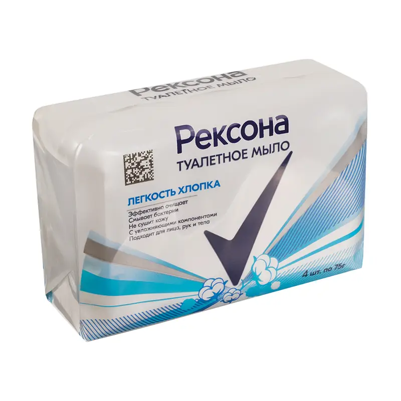 Мыло туалетное "Лёгкость хлопка", Рексона, 4х75 г