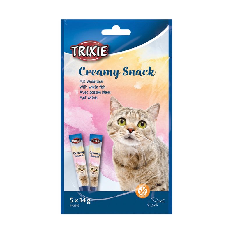 Лакомство для кошек "Creamy Snack", TRIXIE, рыба/курица, 5х14 г