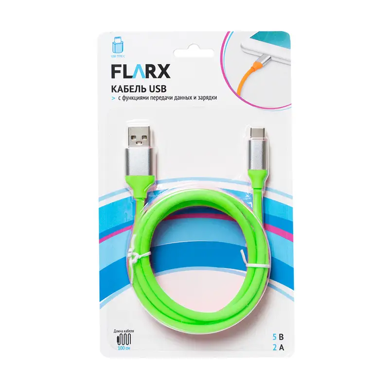 Кабель USB, FLARX, 100 см, в ассортименте