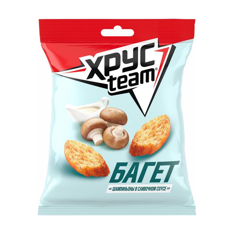 Сухарики, ХрусTeam, багет, 50 г, в ассортименте