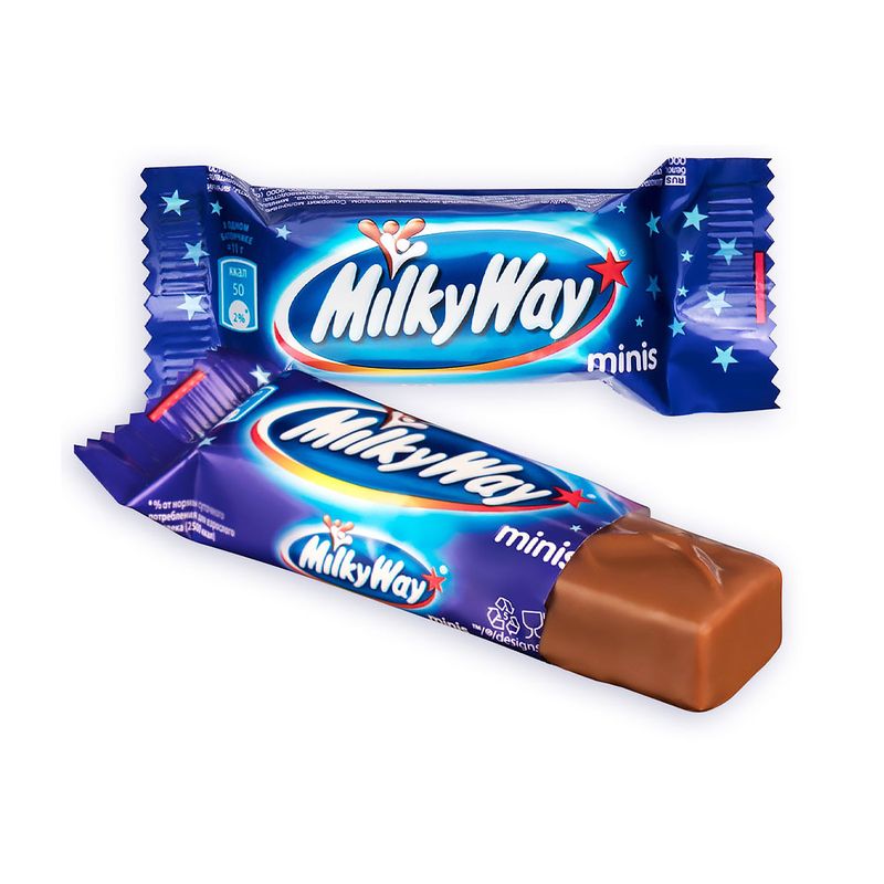 Шоколадные батончики Milky Way Minis в упаковке, 104 г