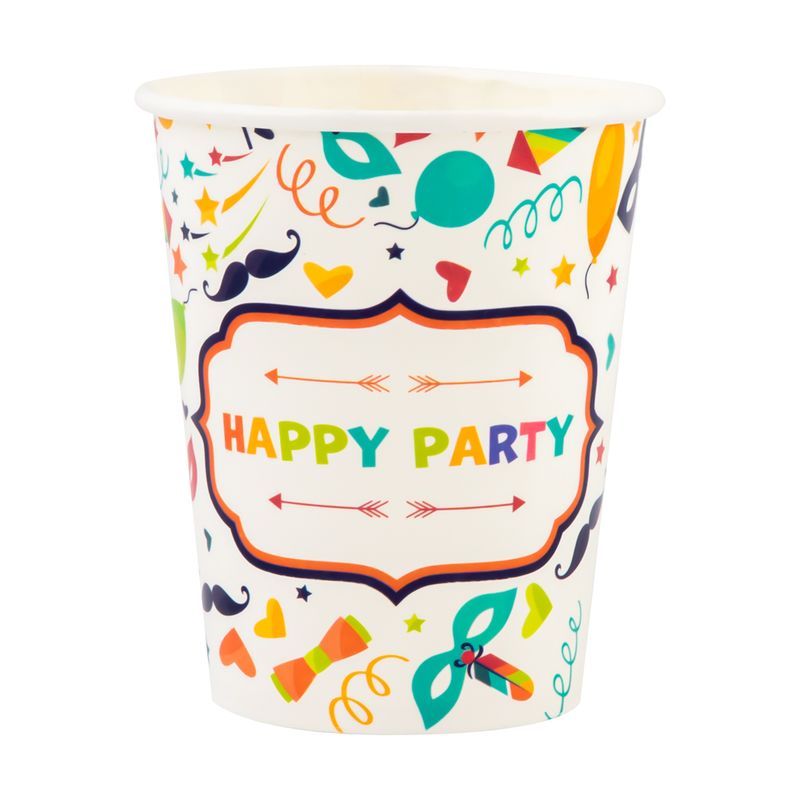 Стаканы бумажные праздничные, Party, 12 шт., в ассортименте