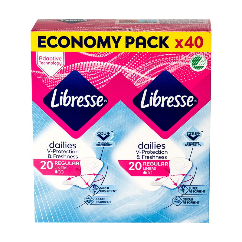 Ежедневные прокладки Libresse Extra normal, 2*20 шт.