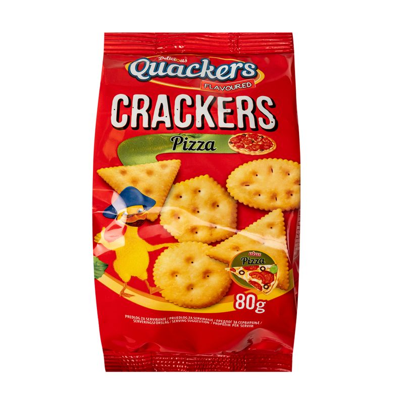 Крекеры Quackers, со вкусом пиццы, 80 г
