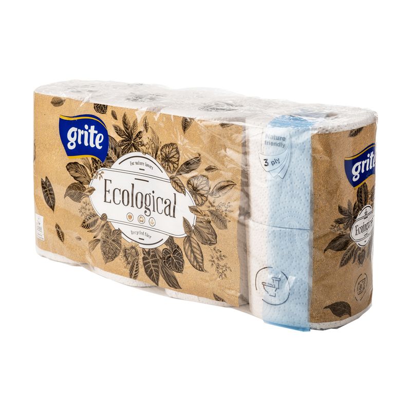 Туалетная бумага Grite Ecological, 8 рулонов, 3 слоя