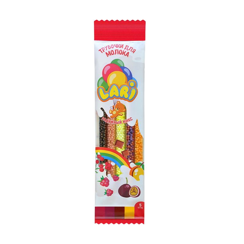Трубочки для молока, LARI, 5х6 г, в ассортименте