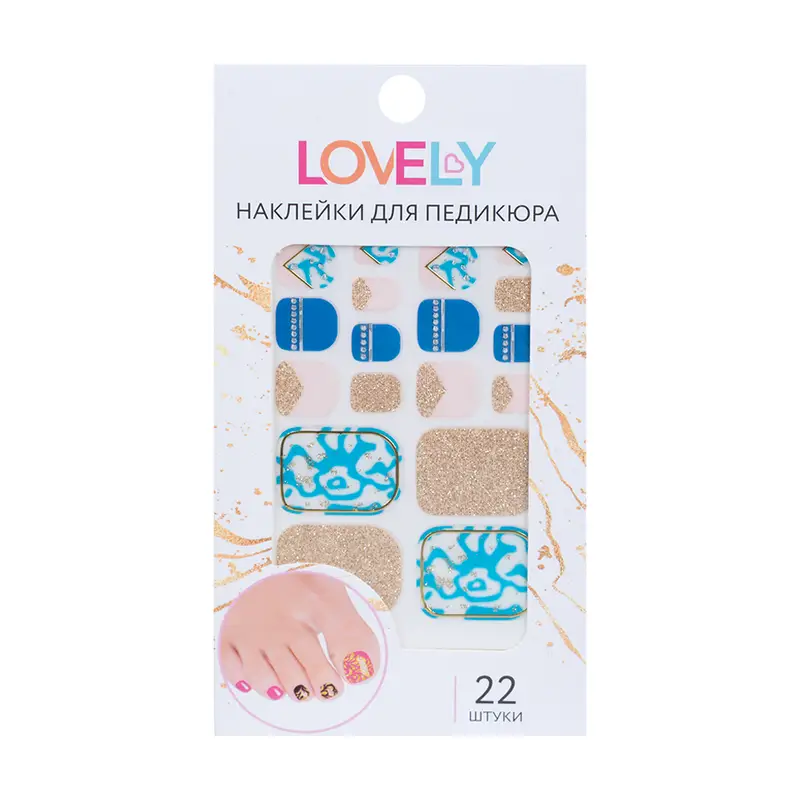 Наклейки для педикюра, Lovely, 22 шт., в ассортименте