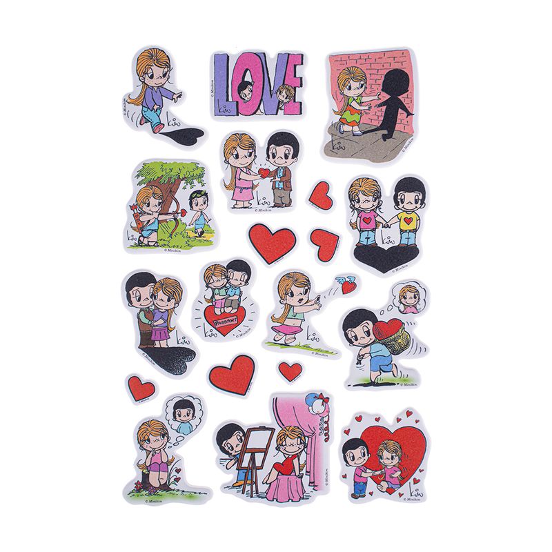 Наклейки объёмные многоразовые "Love is...", в ассортименте